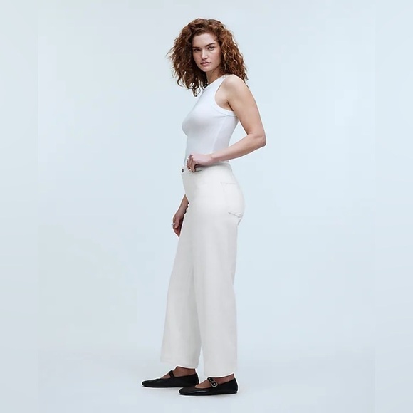 Madewell The Curvy Emmett Wide-Leg Jean in Tile White: Welt Pocket Edition 26 - Picture 3 of 4